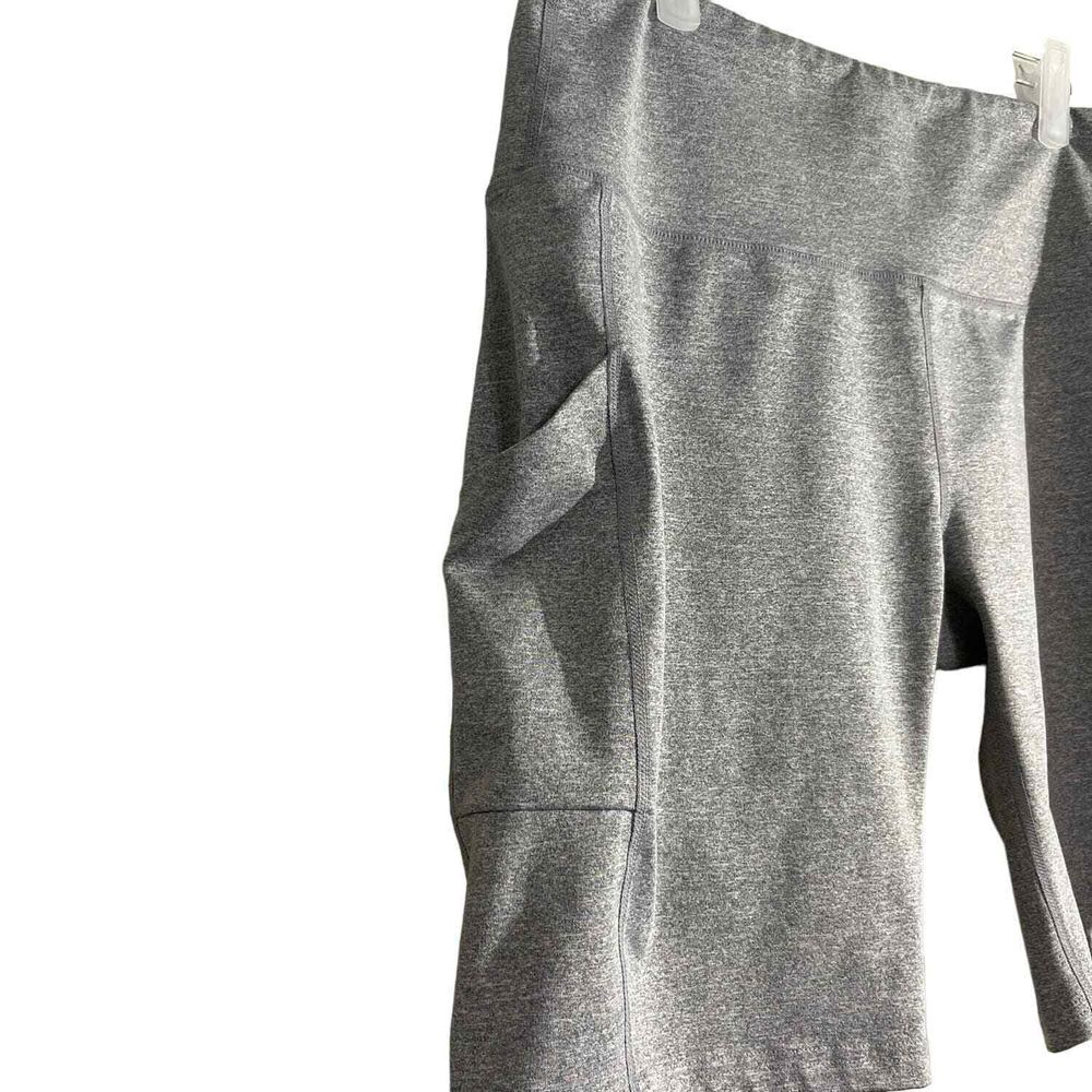 Firm Abs High Waisted Gray Power Gym‎ Shorts Double Side Pockets Women's Size XL - Picture 4 of 7